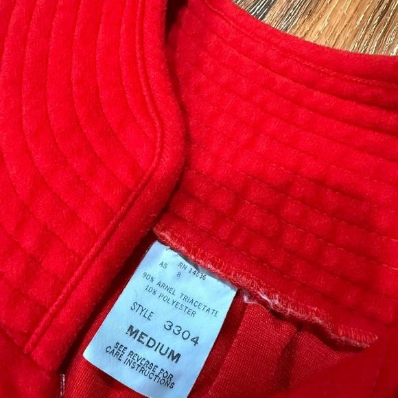 Vintage Women's Size M Night Gown Housecoat Robe Dress 3304 Zip Red 90s 80s Mumu - Picture 2 of 6